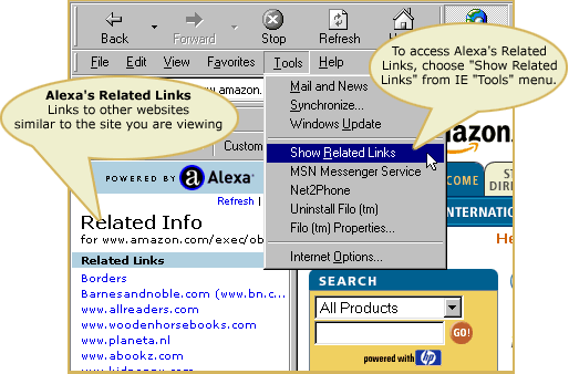 Alexa related info - Related Links in MSIE