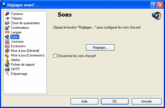 Avast! - Réglages - Paramètres - 6