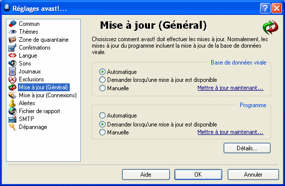 Avast! - Réglages - Paramètres - 9