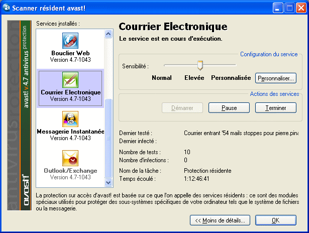 Avast! - Réglages - Paramètres - 15