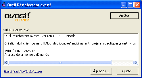 Avats! Virus Cleaner (Désinfectant Avast!)
