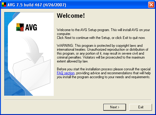 AVG Antivirus - Procédure d'installation