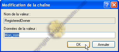 Changer le nom d'utilisateur enregistré d'une licence Windows XP