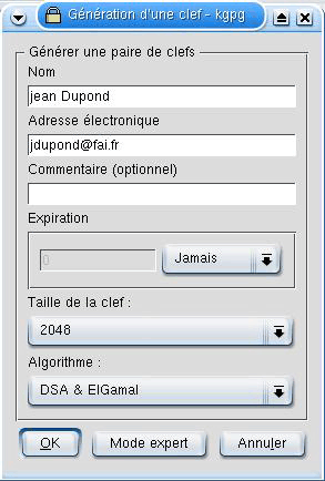 Message crypté au format OpenPGP