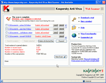 Kaspersky KAV gratuit en ligne - Full Scan - free on line