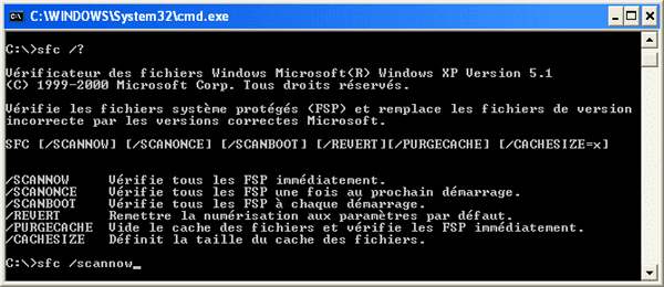 Réparer Windows avec SFC /scannow
