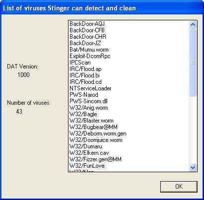 Stinger (McAfee Avert Stinger) - Tutoriel