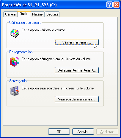Vérifier Réparer Erreurs Disque durs - Partition - Système de fichiers