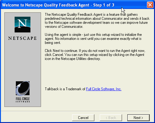 Error reporting tool dans Netscape et Mozilla (moteur Gecko)
