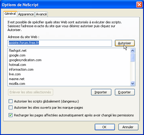 NoScript Mozilla Firefox