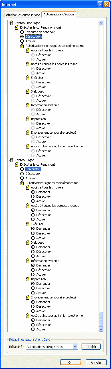 Java dans IE (Internet Explorer)