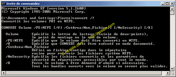 La commande CONVERT